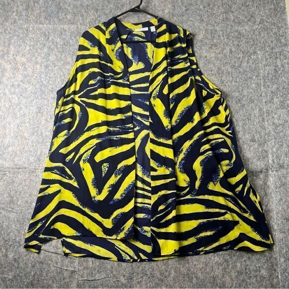 SUSAN GRAVER PRINTED CHIFFON OPEN VEST TOP QVC SIZE 24W #107 - Picture 5 of 10